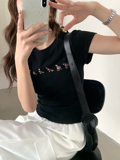 Dachshund Slim-Fit Slimming Short Sleeve