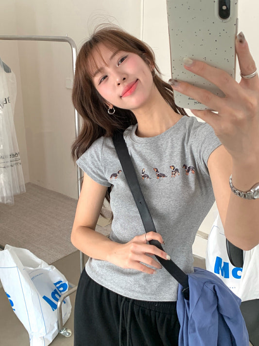 Dachshund Slim-Fit Slimming Short Sleeve
