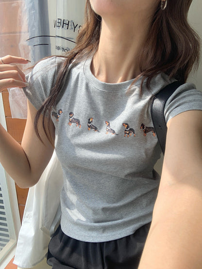 Dachshund Slim-Fit Slimming Short Sleeve