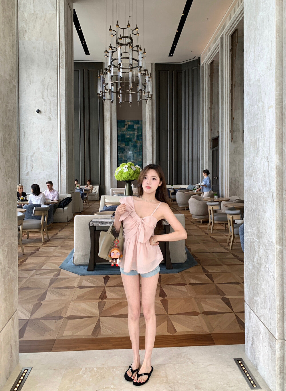 超大蝴蝶結吊帶