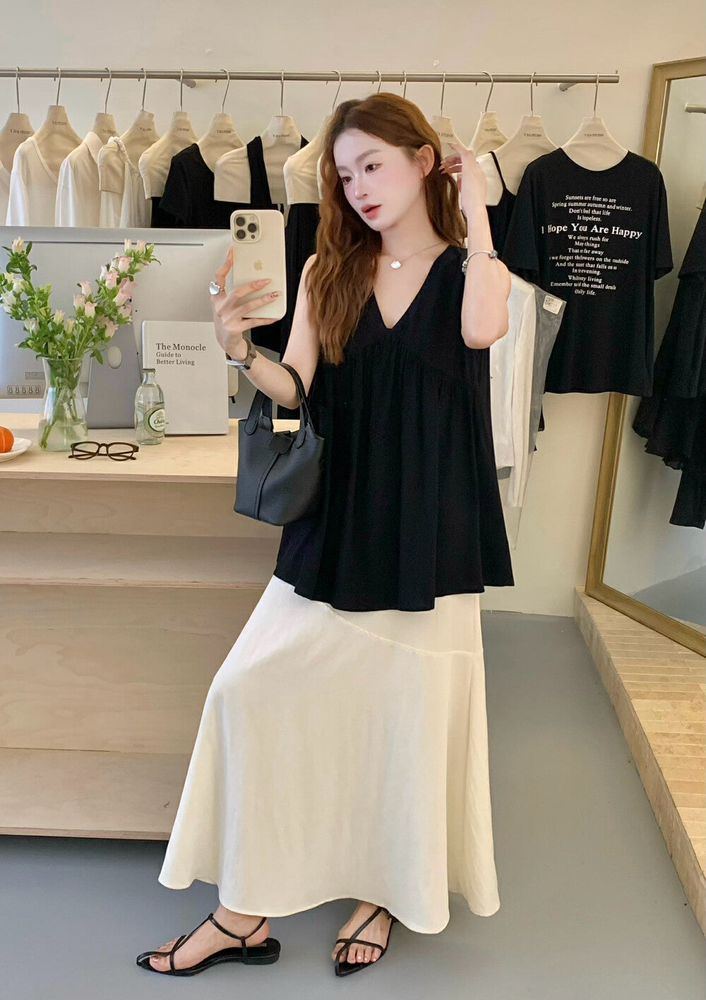 Elegant V-neck Sleeveless Top + Mermaid Skirt Set