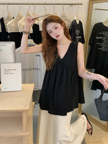 Elegant V-neck Sleeveless Top + Mermaid Skirt Set