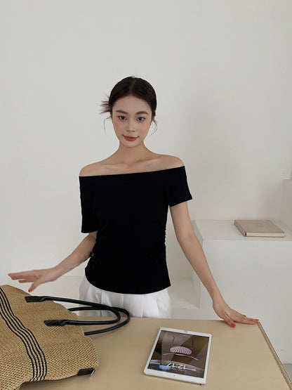 One-Shoulder Fitted Short Sleeve