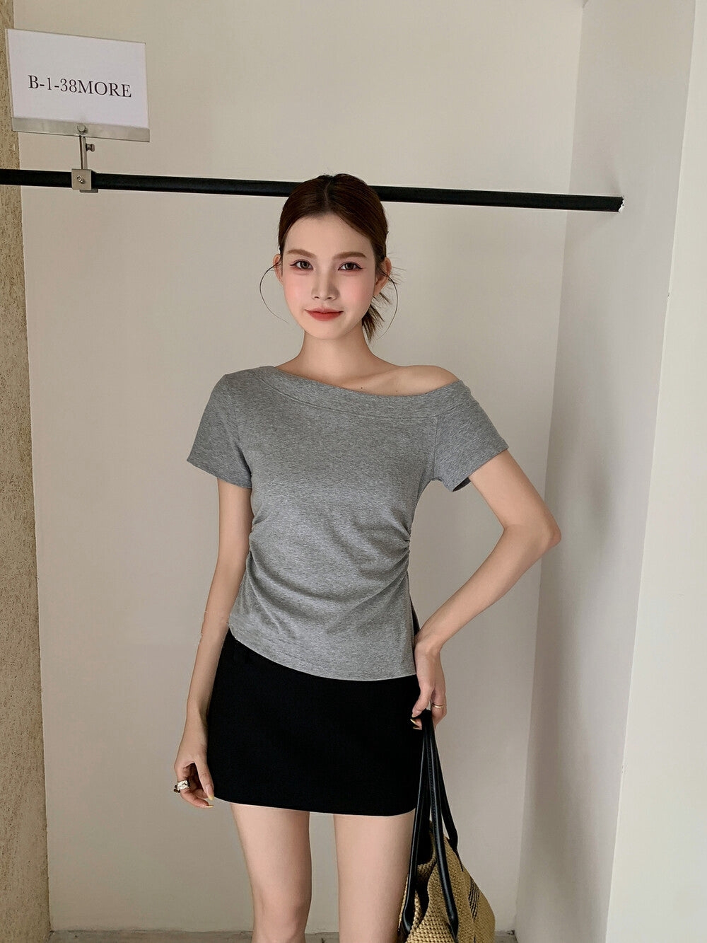 One-Shoulder Fitted Short Sleeve