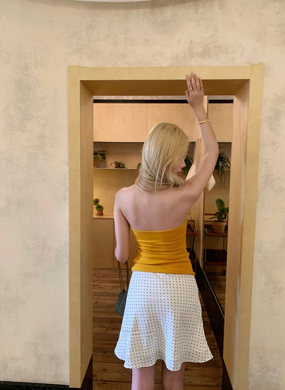 French Polka Dot Slimming Lace A-line Skirt