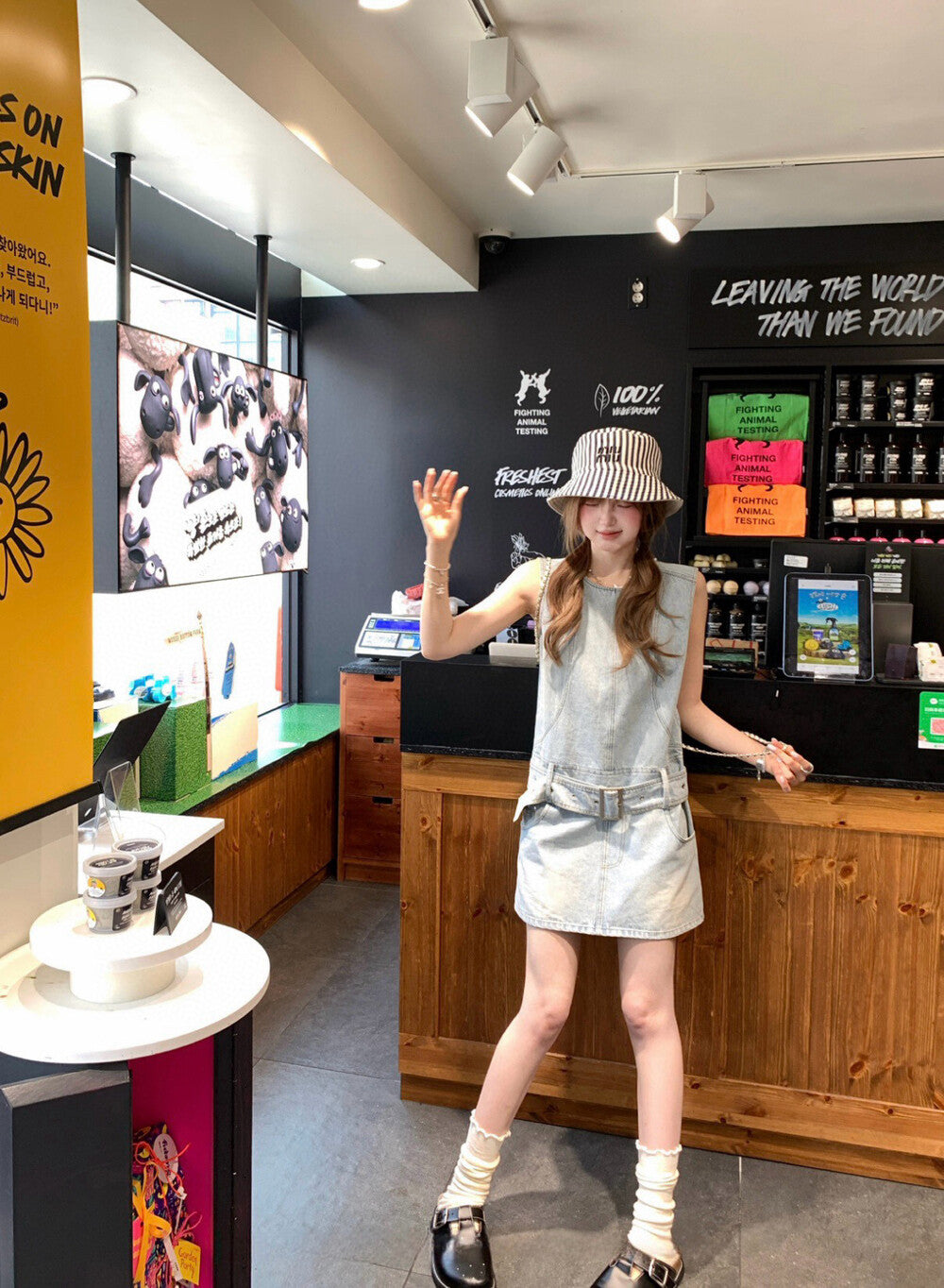 ヴィンテージカジュアルデニムベストドレス