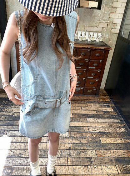ヴィンテージカジュアルデニムベストドレス