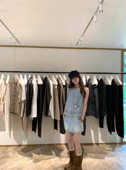 ヴィンテージカジュアルデニムベストドレス