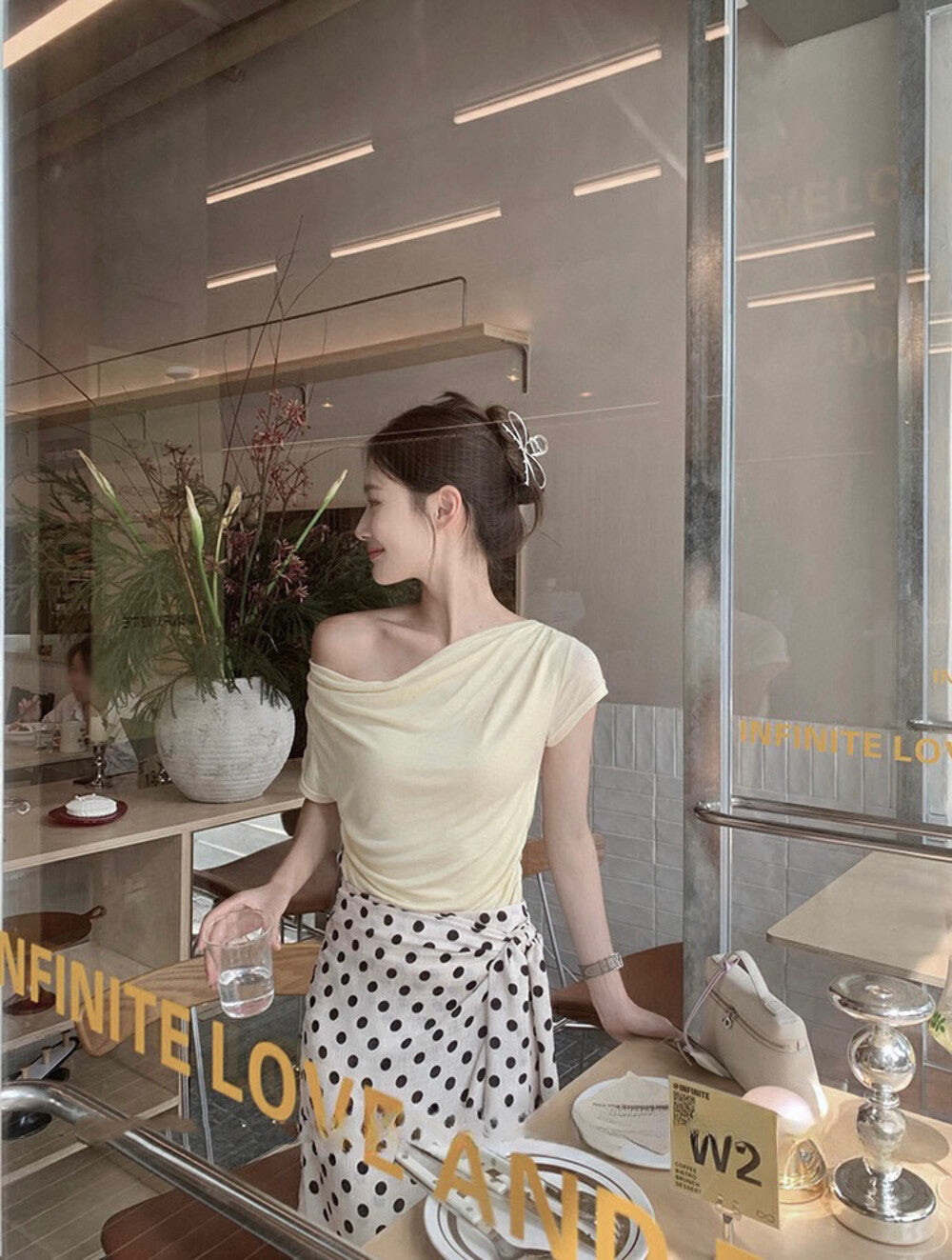 Convertible Boat Neck Short Sleeve Top