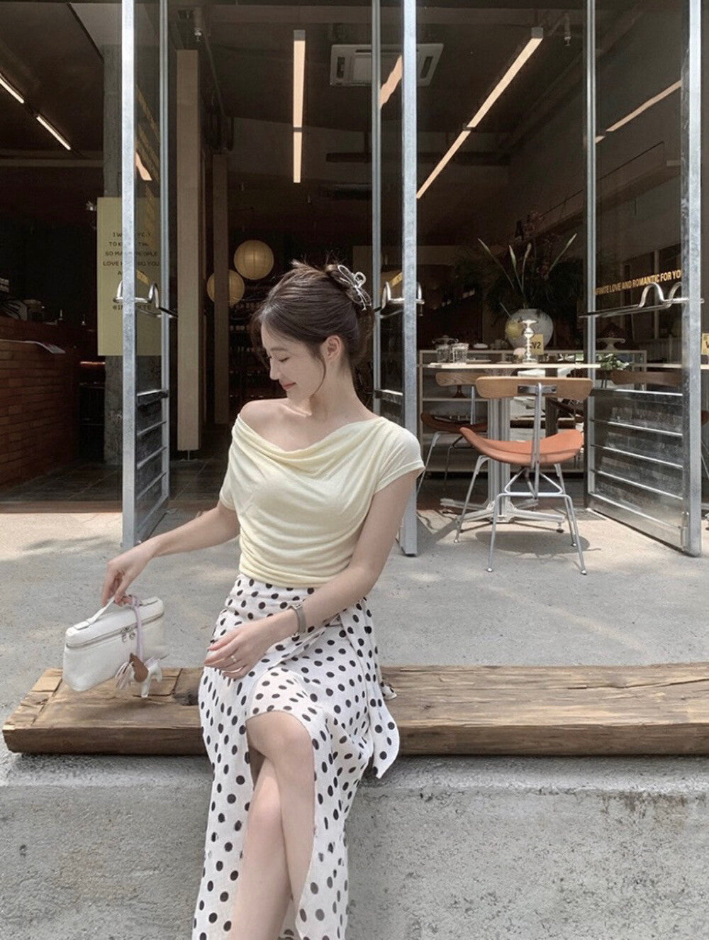 Convertible Boat Neck Short Sleeve Top