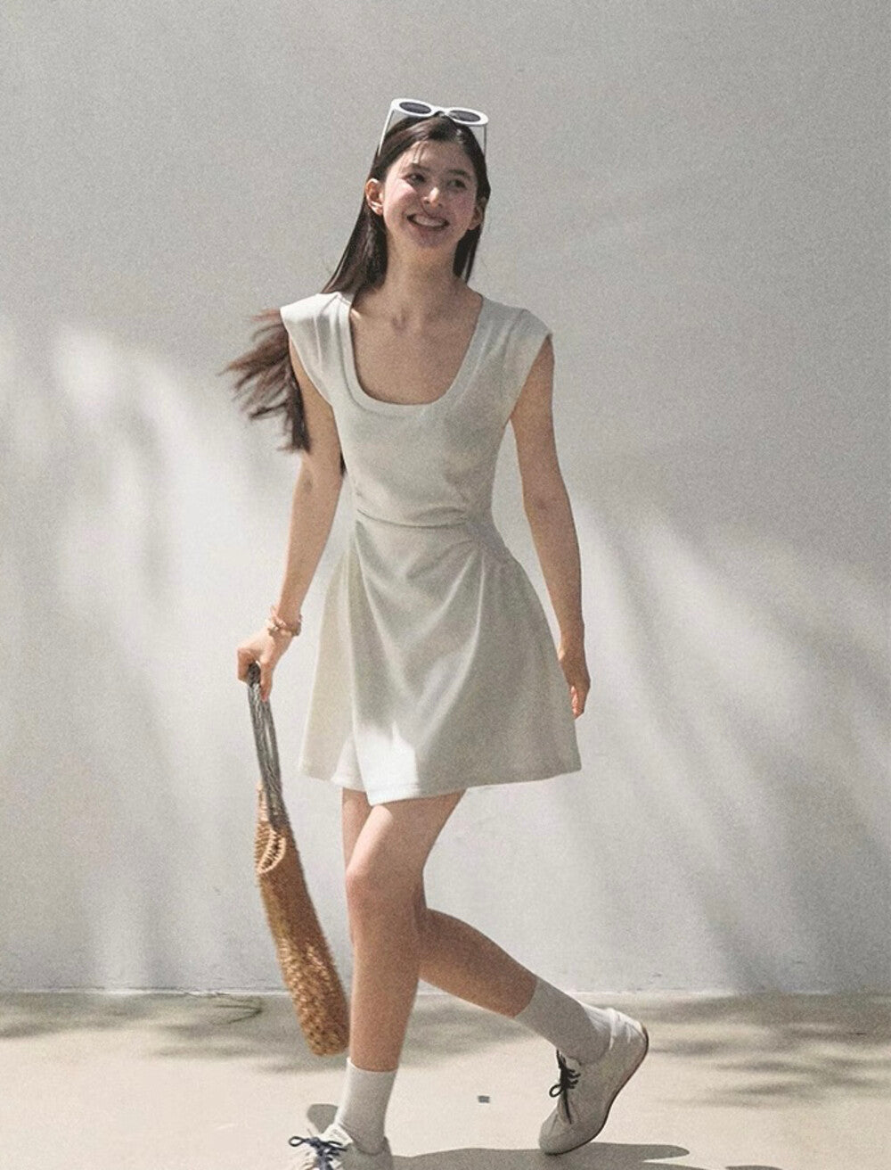 U領修身A字連身裙