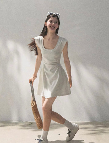 U領修身A字連身裙