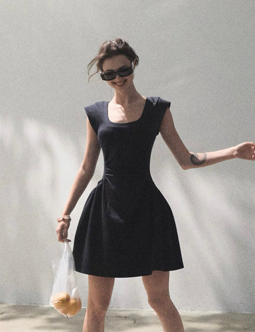 U領修身A字連身裙