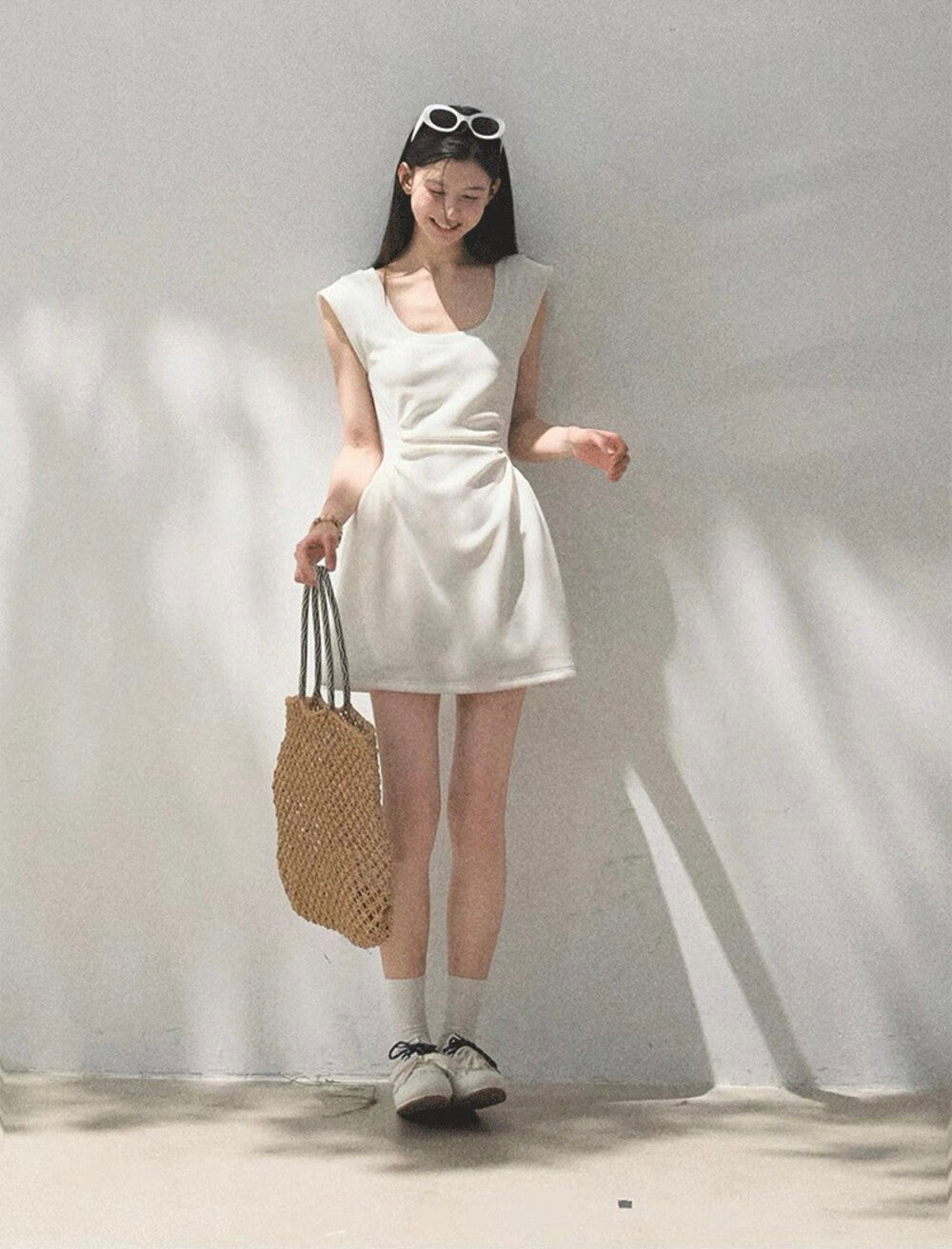 U領修身A字連身裙