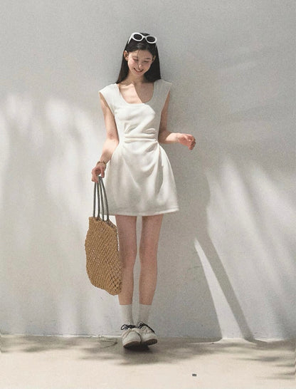 U領修身A字連身裙