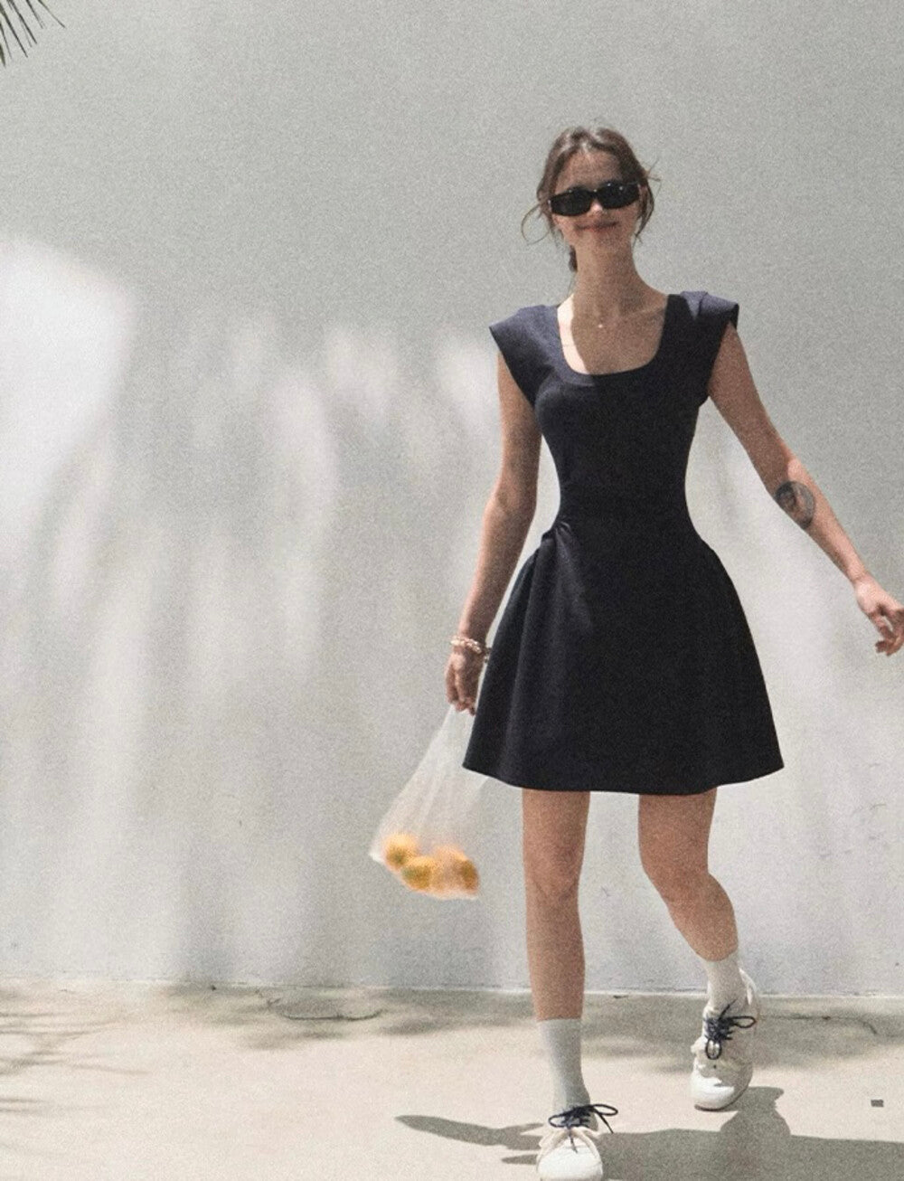 U領修身A字連身裙