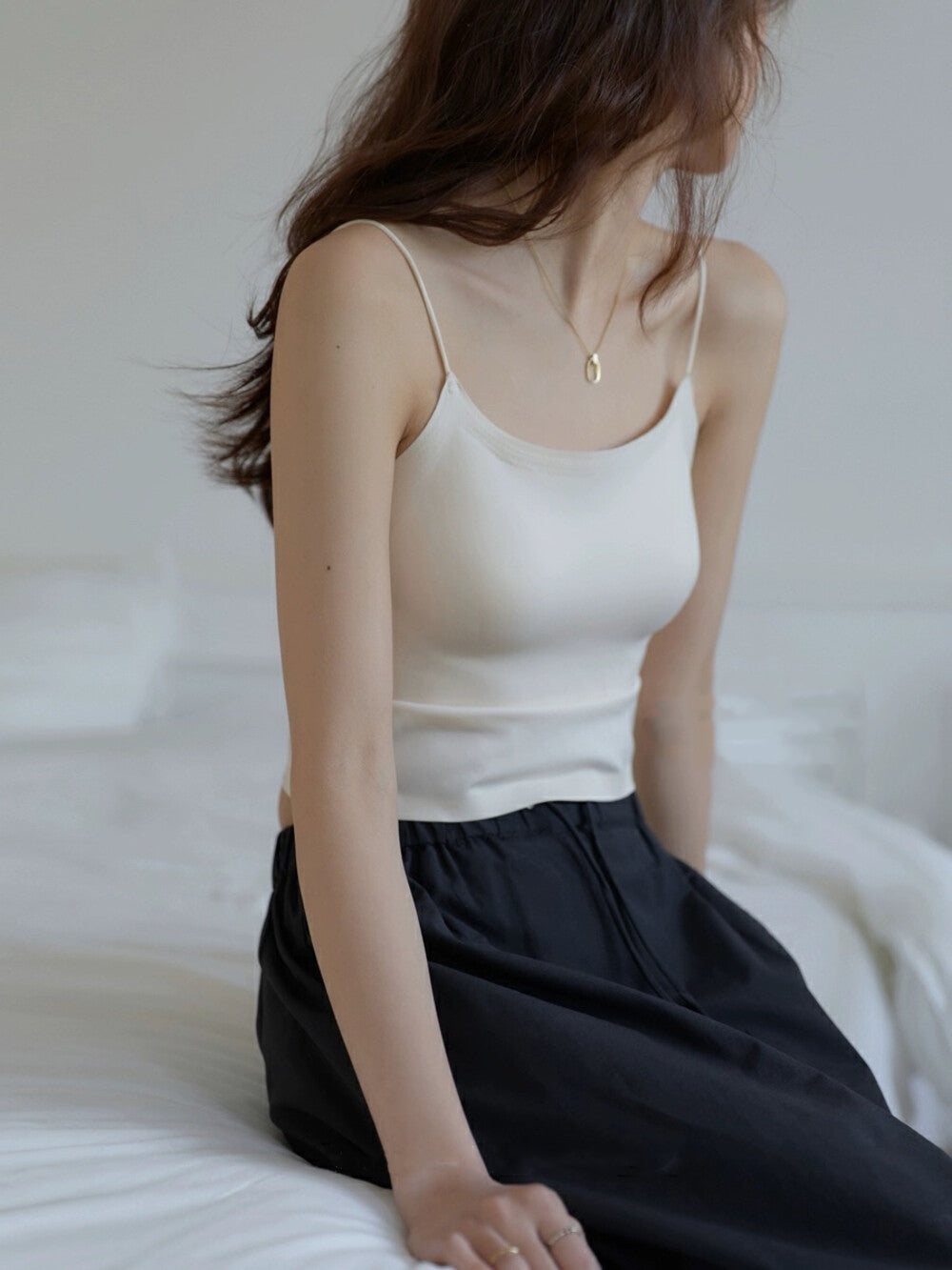 Seamless Ice Silk Bra with Built-in Padding and Beautiful Back Design