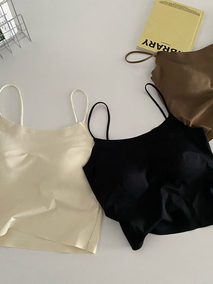 Seamless Ice Silk Bra with Built-in Padding and Beautiful Back Design