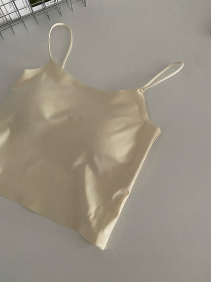 Seamless Ice Silk Bra with Built-in Padding and Beautiful Back Design