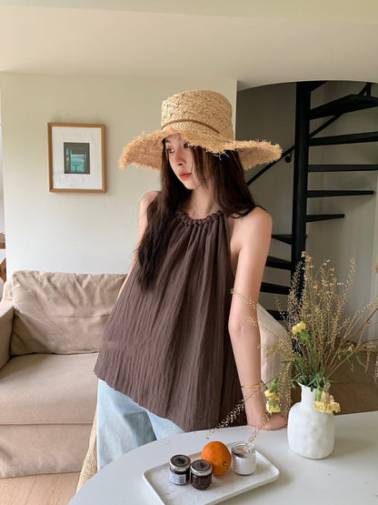 Twist Neck Tie Halter Tank Top