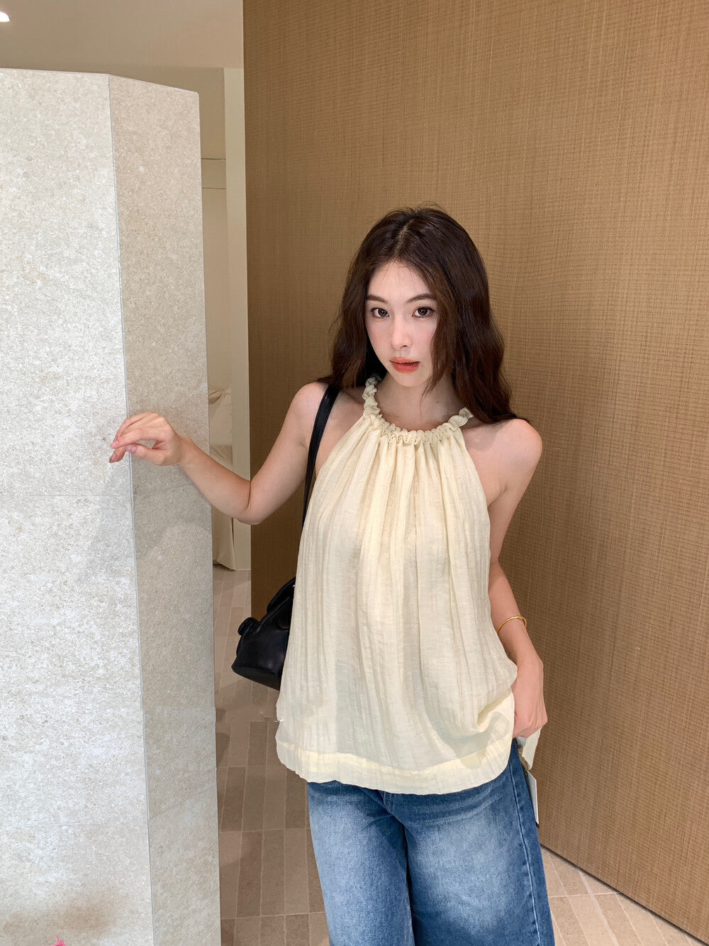 Twist Neck Tie Halter Tank Top