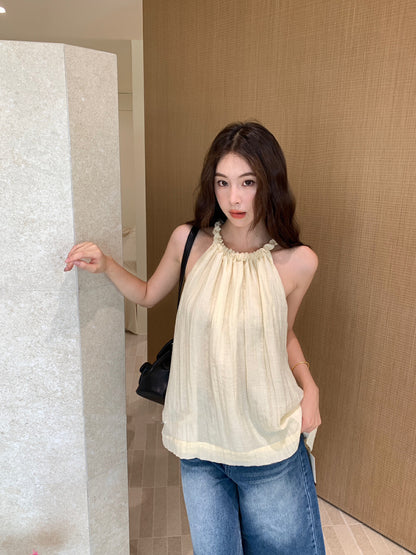 Twist Neck Tie Halter Tank Top