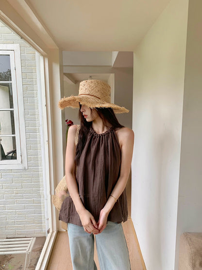 Twist Neck Tie Halter Tank Top