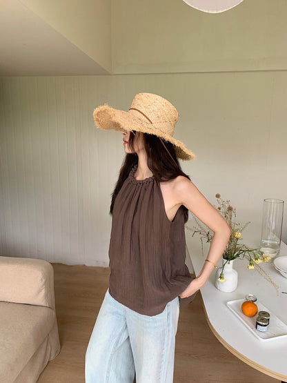 Twist Neck Tie Halter Tank Top