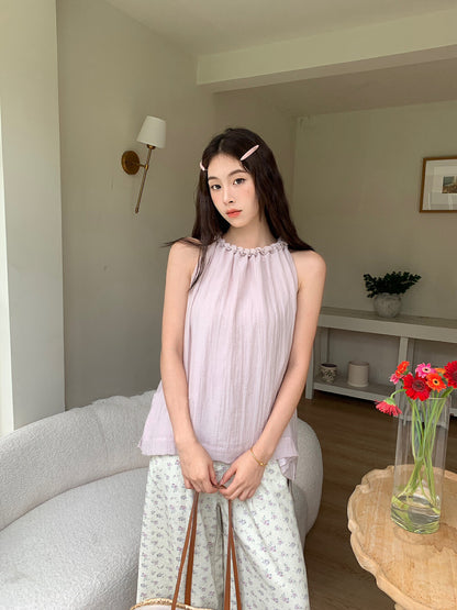 Twist Neck Tie Halter Tank Top