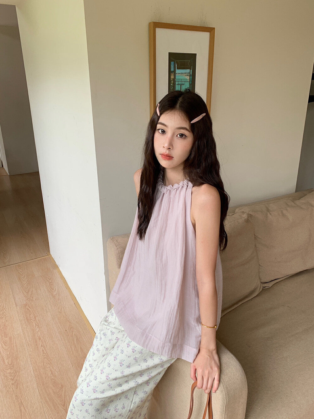 Twist Neck Tie Halter Tank Top