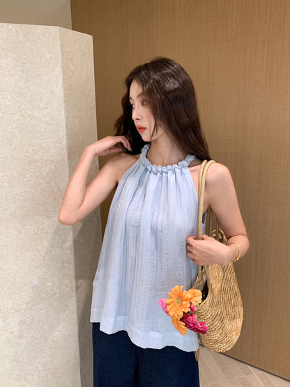 Twist Neck Tie Halter Tank Top