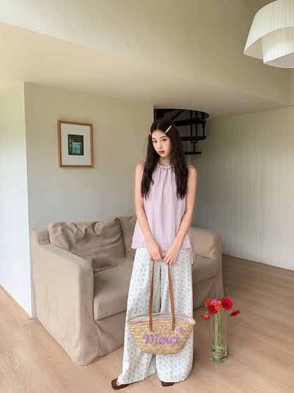 Twist Neck Tie Halter Tank Top