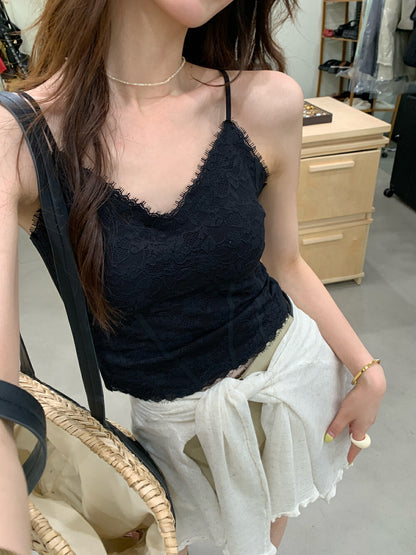 Lace Embroidered Camisole with Padding