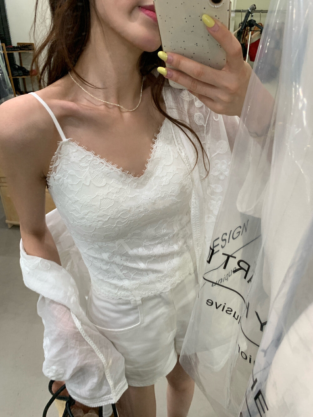 Lace Embroidered Camisole with Padding