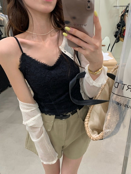 Lace Embroidered Camisole with Padding