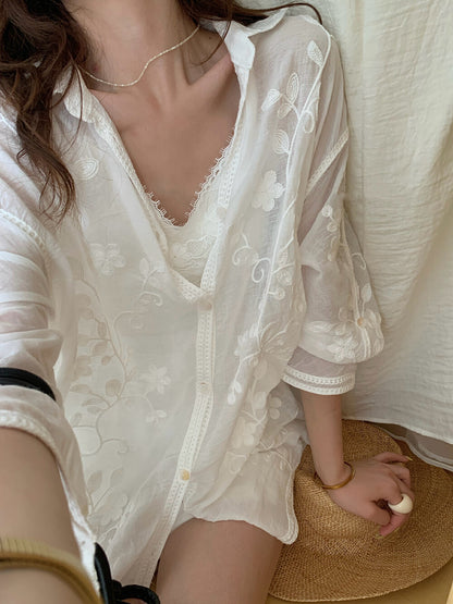 Lace Embroidered Camisole with Padding