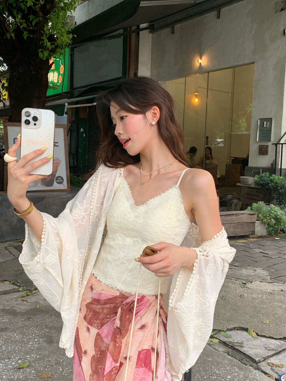 Lace Embroidered Camisole with Padding