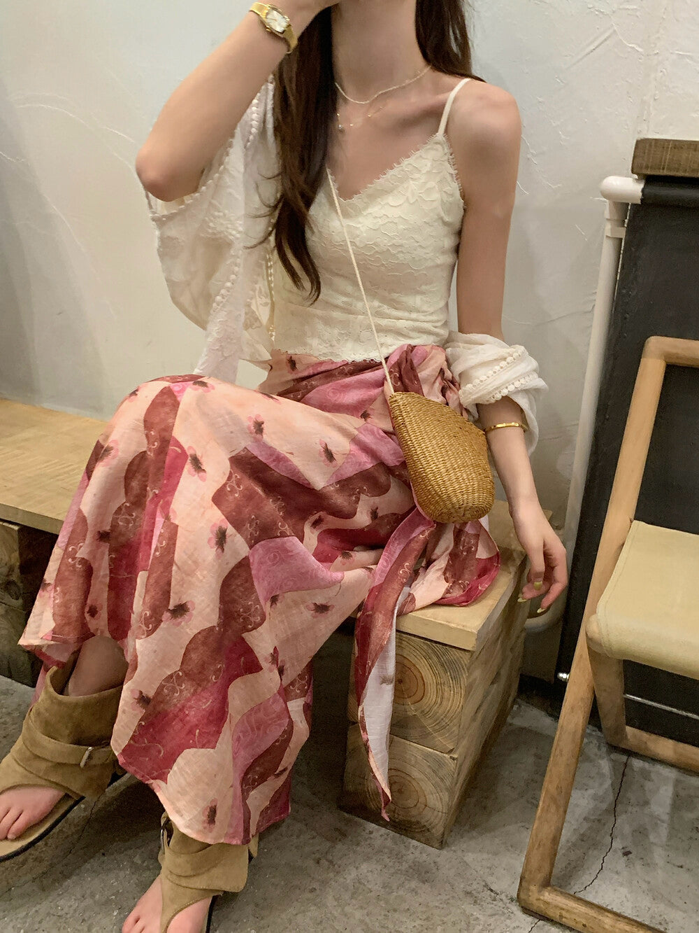 Lace Embroidered Camisole with Padding