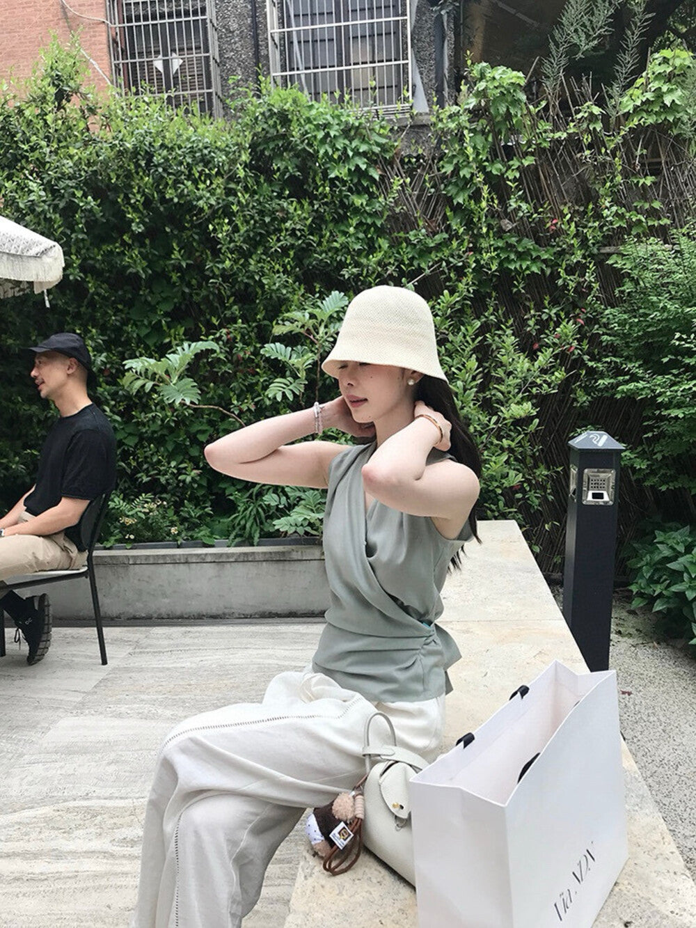 V-neck Halter Slim-fit Top