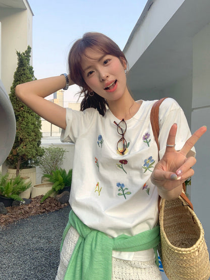 Intricately Embroidered Versatile Short Sleeve