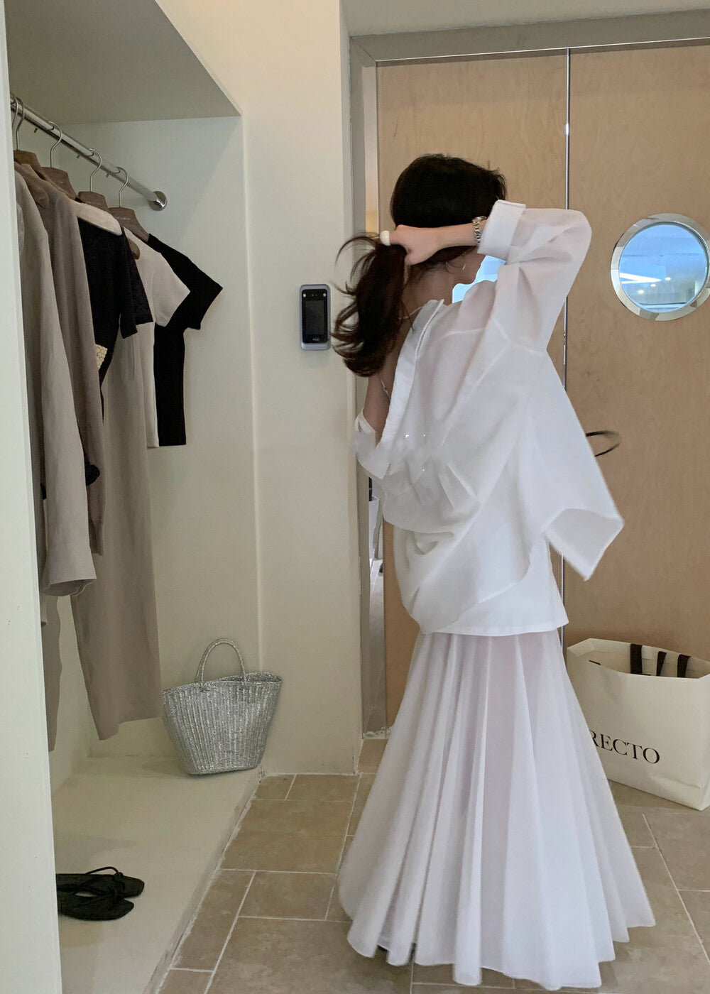 Sun Protection Shirt + Slim Fit Tank Tulle Skirt Set