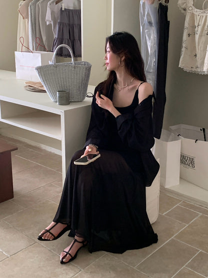 Sun Protection Shirt + Slim Fit Tank Tulle Skirt Set