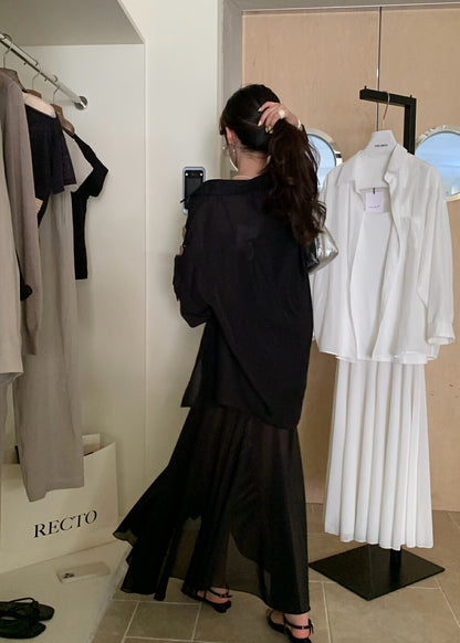 Sun Protection Shirt + Slim Fit Tank Tulle Skirt Set