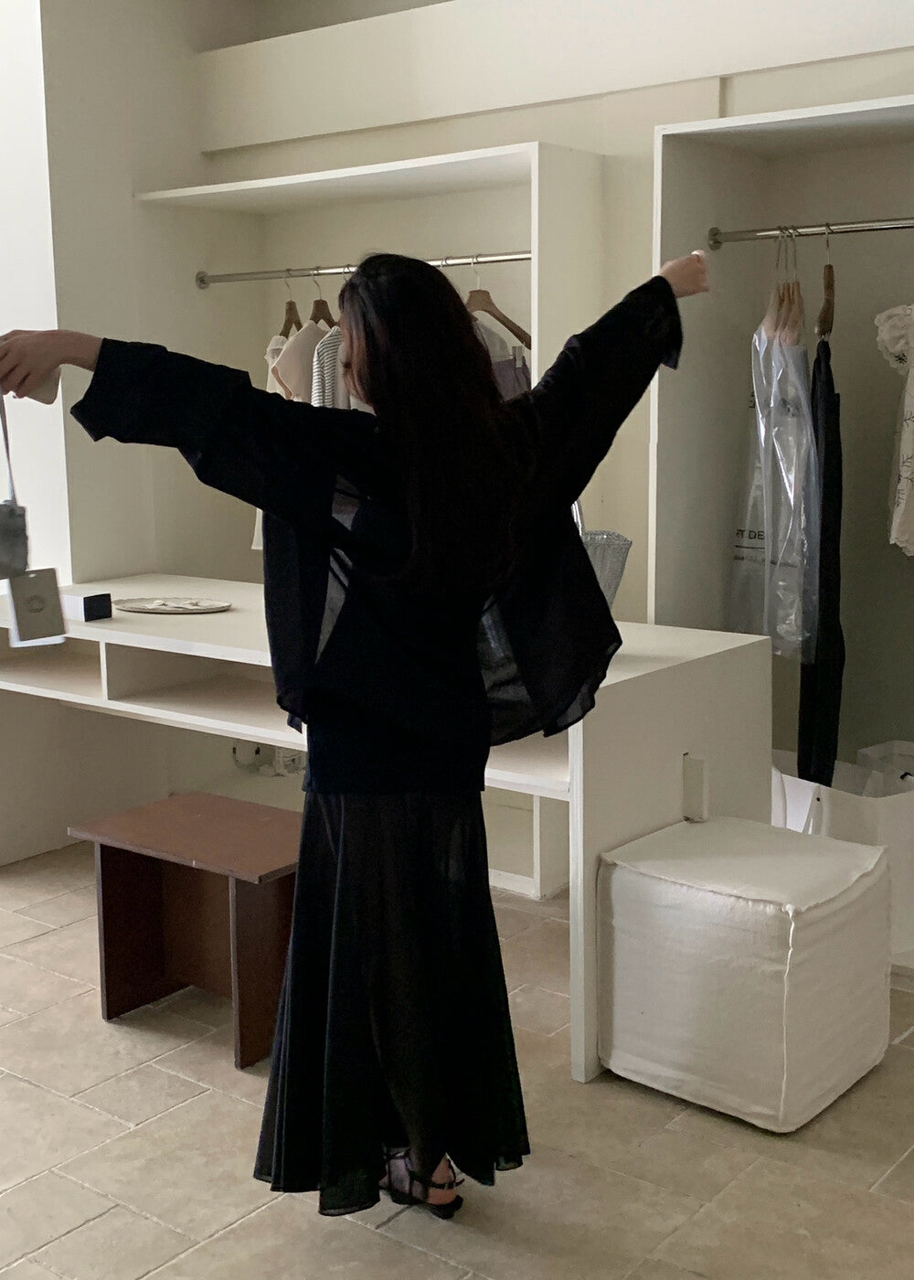 Sun Protection Shirt + Slim Fit Tank Tulle Skirt Set