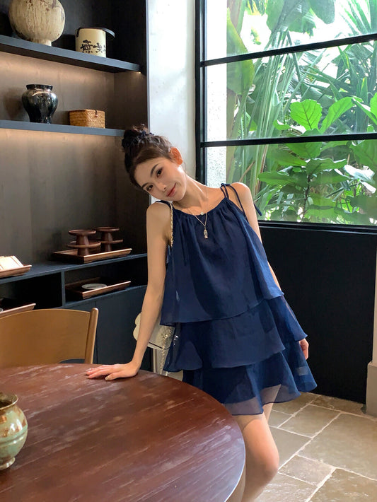 Ruffled Tulle Vacation Dress