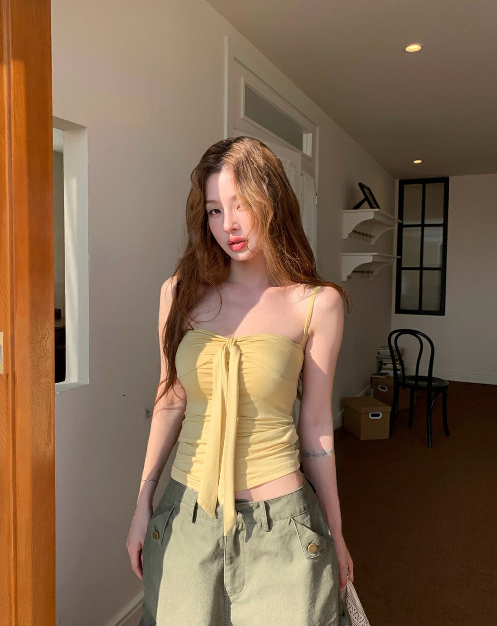 サンプロテクションカーディガン＋キャミソールセット