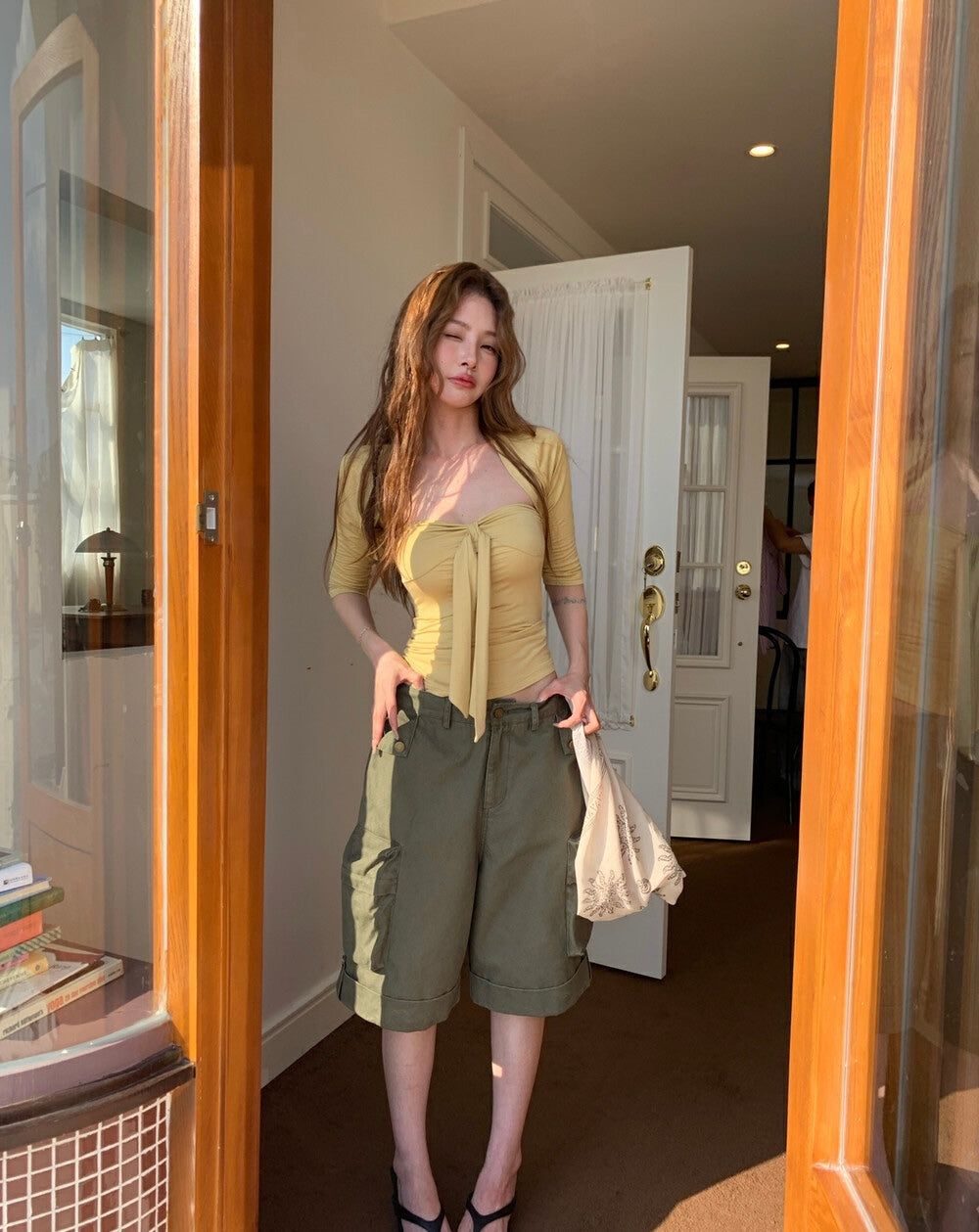 サンプロテクションカーディガン＋キャミソールセット