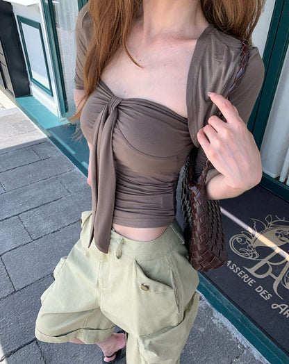 サンプロテクションカーディガン＋キャミソールセット