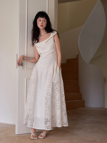 Vintage Off-Shoulder Lace Bardot Dress