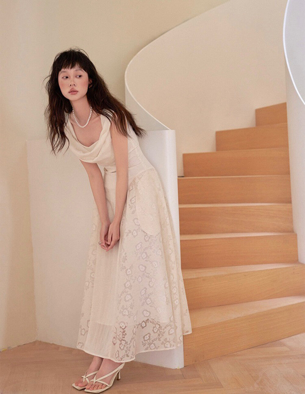 Vintage Off-Shoulder Lace Bardot Dress